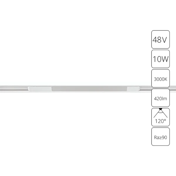 0-118 A7283PL-1WH СВЕТИЛЬНИК ПОТОЛОЧНЫЙ OPTIMA 48В 10Вт 420Лм 3000K 90+ 120°