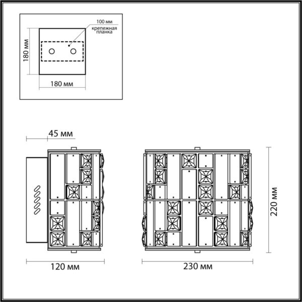 03d80fd264c7dcd1db025a36bfc05ebd 5072/28WL HALL ODL24 597 золото/прозрачный/белый/металл/хрусталь/алебастр Бра LED 15W 3700K CROSSA