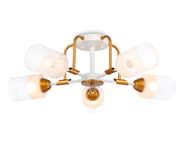TR303323 TR303323/5 WH/GD/CL/FR белый/золото/прозрачный/белый матовый E27*5 max 60W D620*200