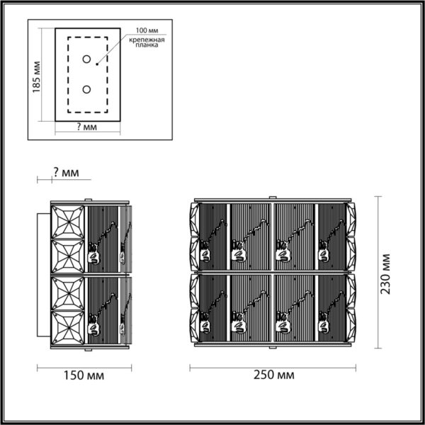 bc588829985697285c6637cac826e8b8 5070/2W HALL ODL24 601 золото/прозрачный/матовый/металл/хрусталь/стекло Бра E14 2*40W FIESTA