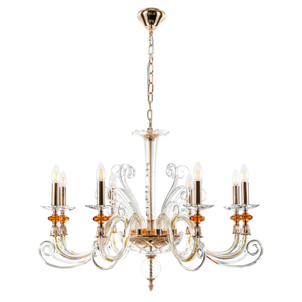CATARINA_SP8_V2_GOLD-TRANSPARENT-COGNAC Люстра Crystal Lux CATARINA SP8 V2 GOLD/TRANSPARENT-COGNAC