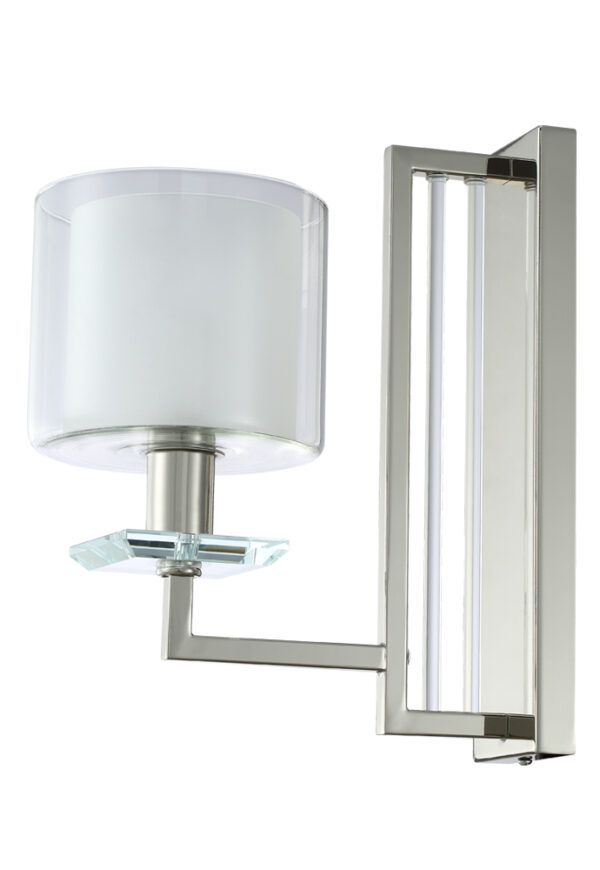 NICOLAS_AP1_NICKEL-WHITE Бра Crystal Lux NICOLAS AP1 NICKEL/WHITE