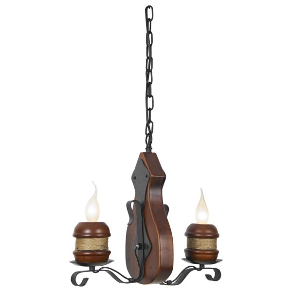 ncjz8iraopimi8n400s3ec8tjo5qpq6f 584-703-02 VELANTE Деревянный стиль светильник подвесной, E14, 2x40W
