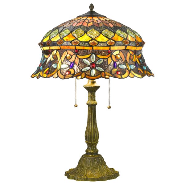 yzrt2pdatf6y38wifwqwocbr9p38jpti 884-804-03 VELANTE Стиль Tiffany светильник настольный, E27, 3x60W