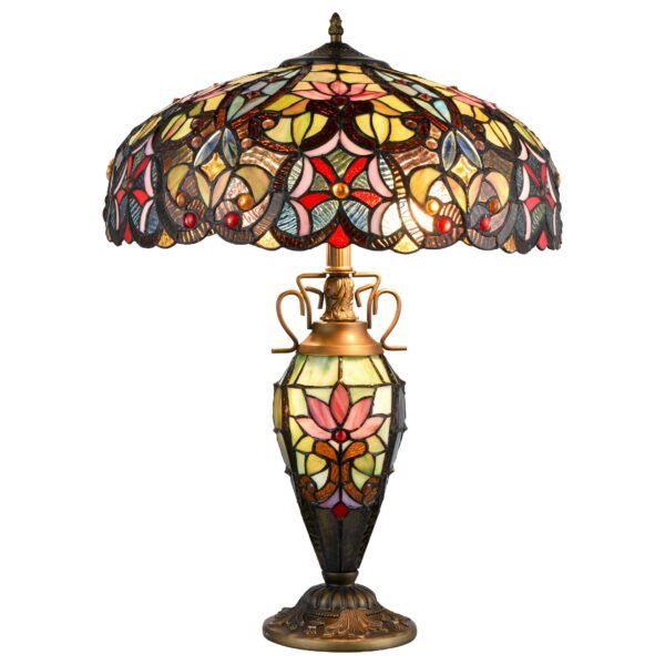 pkxo50dcnew2eqnzlmog9znbcdie23e7 825-804-03 VELANTE Стиль Tiffany светильник настольный E27, 2x60W + E14, 1x25W