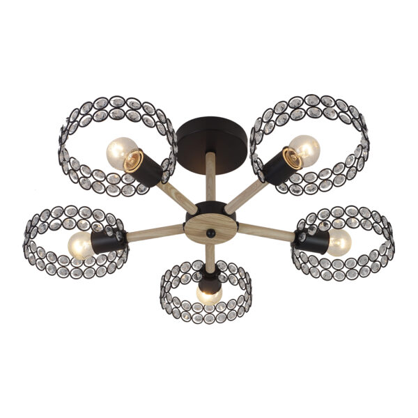 Escada 679/5P E27*60W Black/Wood Escada 679/5P E27*60W Black/Wood