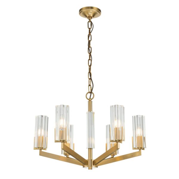 1011.970 Подвесная люстра Belfast Malone 6035-6 BR CL Латунь / Стекло