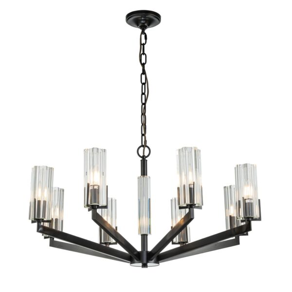 1014.970 Подвесная люстра Belfast Malone 6035-8 BL CL Черный / Стекло