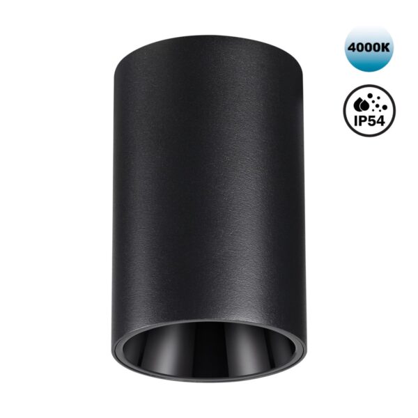 127b6e9113677876ecb61b692b5bbea5 359419 OVER NT24 376 черный Светильник накладной влагозащищенный IP54 LED 10W 170-265V 4000К 830Лм RECTE