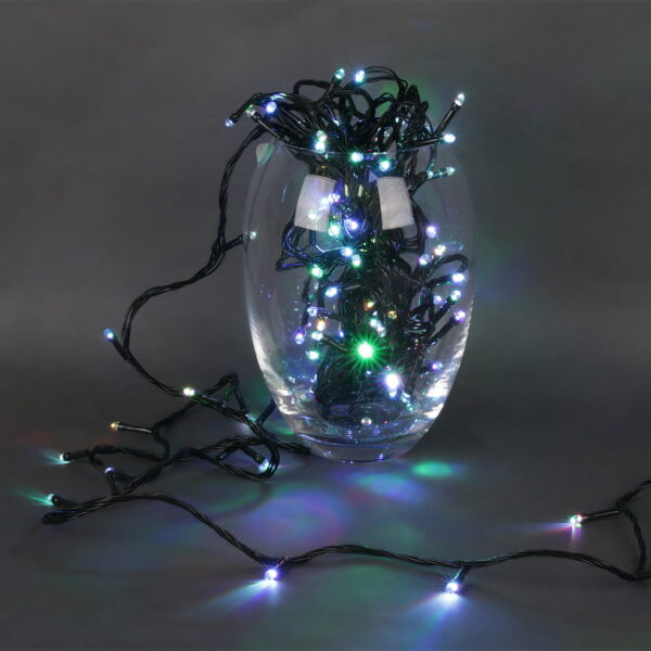 A-001A LED RGB гирлянда светодиодная 10м 100LED, зеленый провод A-001A LED RGB гирлянда светодиодная 10м 100LED, зеленый провод