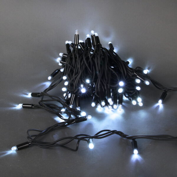 A-504A W гирлянда светодиодная, черный провод 10м, 100LED, 24V, морозоустойчивая, влагозащищенная A-504A W гирлянда светодиодная, черный провод 10м, 100LED, 24V, морозоустойчивая, влагозащищенная