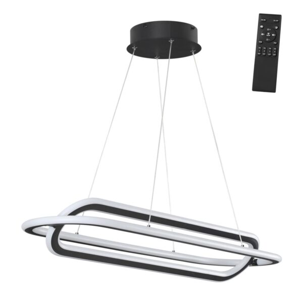 15bdd3a94fcc733f1d1d4842a7240d2a 359173 OVER NT23 316 черный Светильник подвесной диммируемый, в комплекте пульт ДУ IP20 LED 4000К 116W 220V ONDO