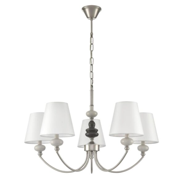 1678972b3b22a5768d9715762020ad17 8283/5 CLASSI никель/белый, металл/керамика/текстиль Люстра Е14 5*40W 220V KENTUKI