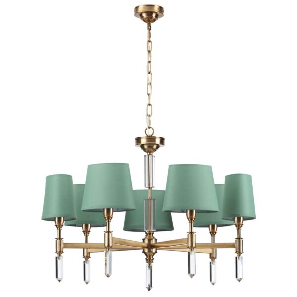 2aec8f26dbcf78ca12757279abac9b2f 4887/7 MODERN ODL_EX22 205 бронзовый/зеленый/ткань Люстра E14 7*40W LONDON