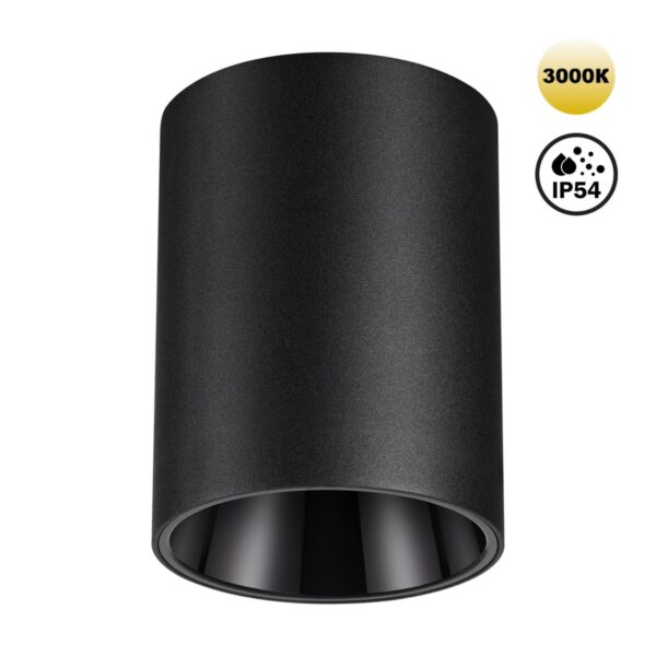2ea88d697e5d01094037cb4c8ac39bcb 359422 OVER NT24 376 черный Светильник накладной влагозащищенный IP54 LED 15W 170-265V 3000К 1350Лм RECTE