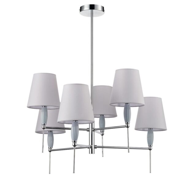 34bccf9639f72fc14b0107be6568a654 8279/6 CLASSI LN26 053 хром/серый, металл/керамика/текстиль Люстра Е14 6*40W 220V KARMEN