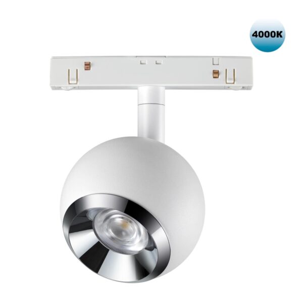 3749b39b0bab6fb5f5166059d0a3e69e 358394 SHINO NT20 160 белый/хром Трековый св-ник для низков.шинопровода IP20 LED 4000K 10W 48V FLUM