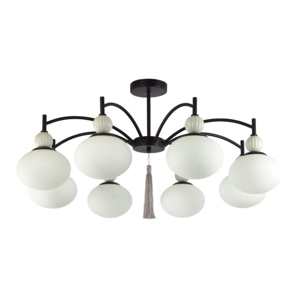 48afb7d93e5072033043ad2a92ca0225 8273/8C NEOCLASSI черный/серый/белый, металл/керамика/стекло Люстра потолочная Е14 8*40W 220V GLORIYA