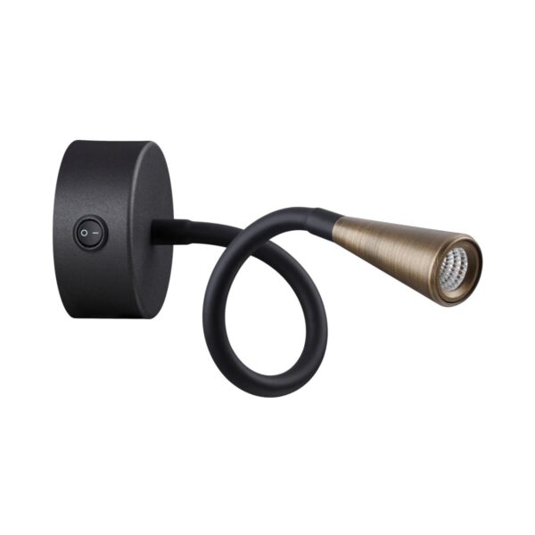 4a02349dab4ae49004eebcdda500e7f6 4289/3WL HIGHTECH ODL22 407 черный с античн.бронзой Настенный светильник с выкл. IP20 LED 3W 265Лм 3000K ODDS