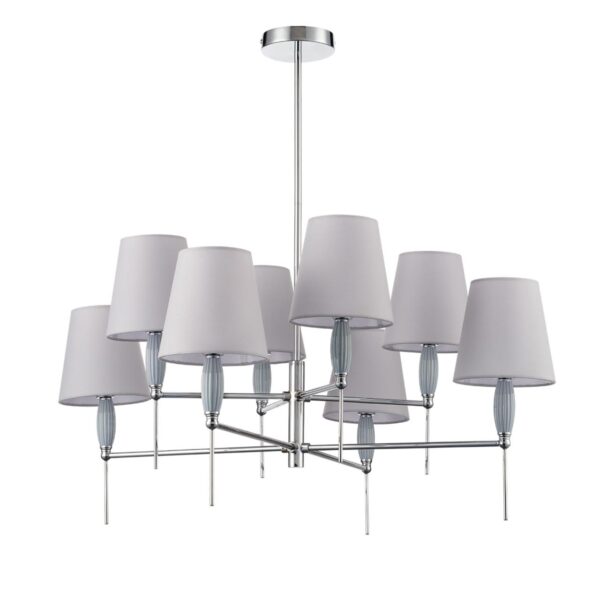 4fddc70c9966692ba1d3c8ee8c32dca7 8279/8 CLASSI хром/серый, металл/керамика/текстиль Люстра Е14 8*40W 220V KARMEN