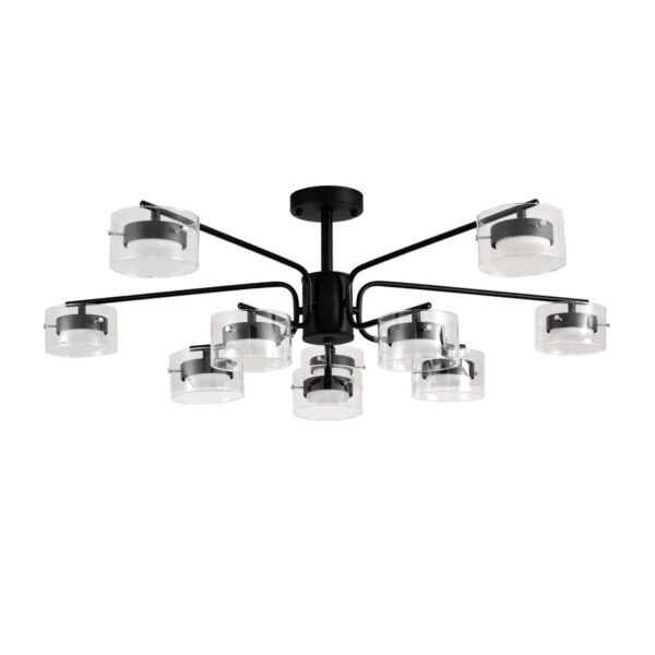 54f3e04211ca751cf8ab8eb6c4f56ec8 8349/10C COMFI черный/прозрачный, металл/стекло Светильник потолочный LED GX53 10*7W 220V NATALINA