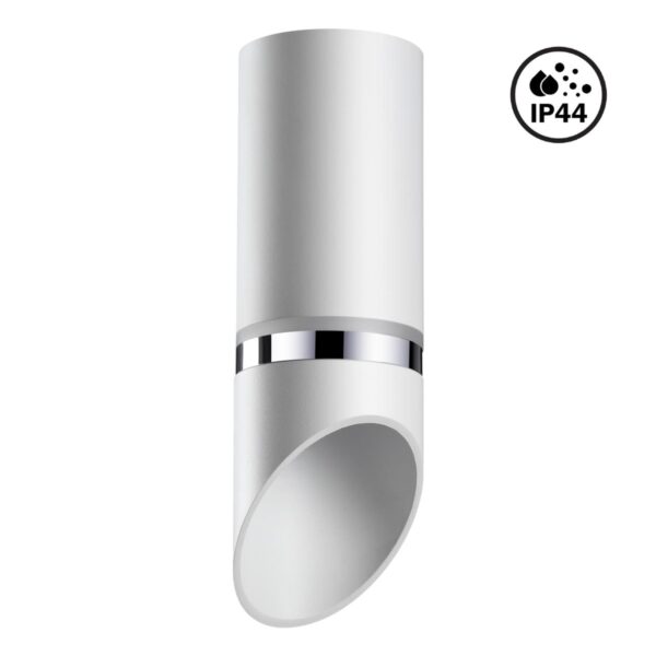 5c629b7bc40229bf1fec53b06e3ac47d 370904 OVER NT22 526 белый/хром Светильник накладной влагозащищенный IP44 GU10 9W 220V DELTA