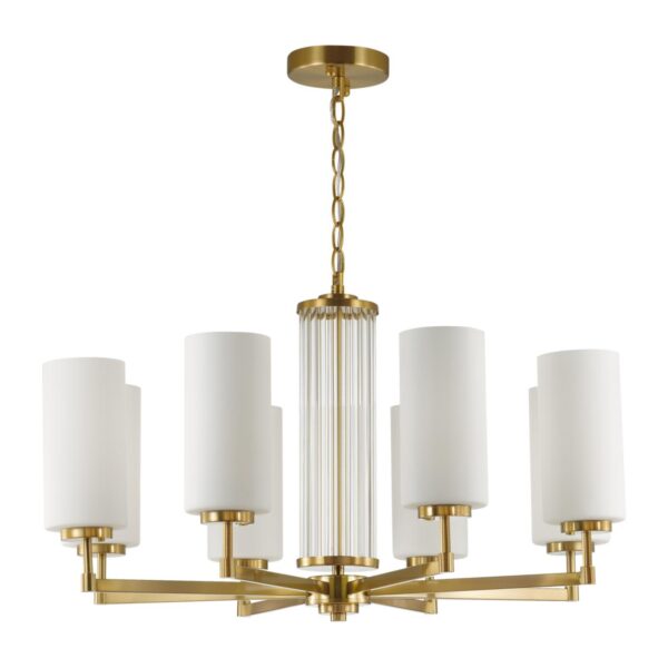 5dd9a47ec91ff051a7b76f2f5dc0ec67 4990/8 HALL ODL23 657 матов. золотой/белый/стекло Люстра E27 8*40W KASALI