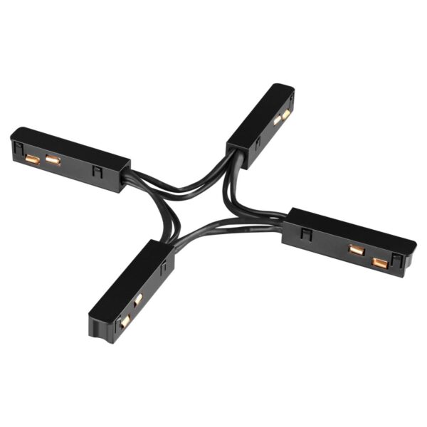 613ffe3143e822d9af338771ca633636 135178 SHINO NT23 055 черный Гибкий токопроводящий соединитель для низковольтного шинопровода «X-образный» IP20 48V FLUM