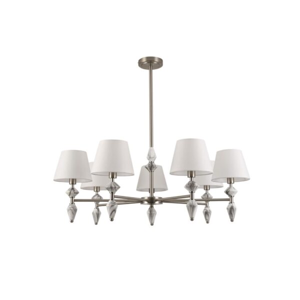 6a4478169becf77f80e7b645cf774b3d 8274/7 CLASSI LN26 045 никель/белый/серый, металл/керамика/ткань Люстра Е14 7*40W 220V VERMONT