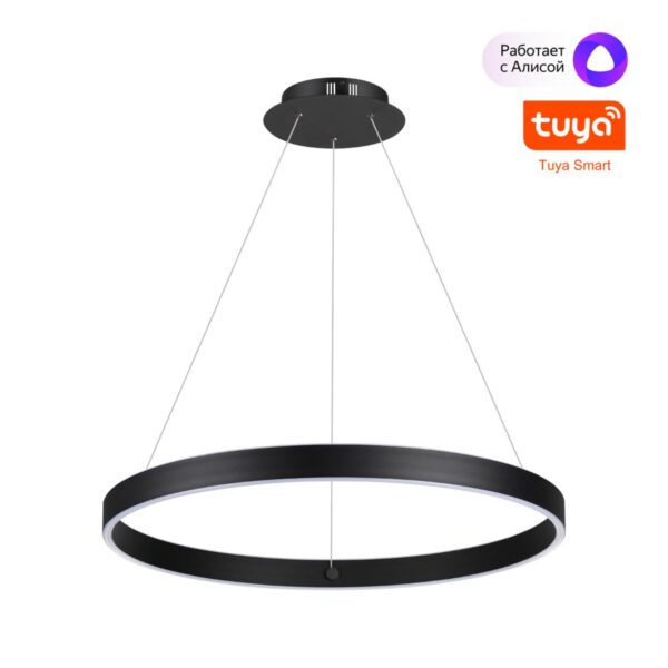 7029a3e990bdbec53e43a5439b0b0caa 359450 OVER NT24 296 черный Светильник подвесной диммир. со сменой цв.темпер. (пульт ДУ/прилож. Smart Life) IP20 LED 50/12W 85-265V 3000-6000К SOTTO