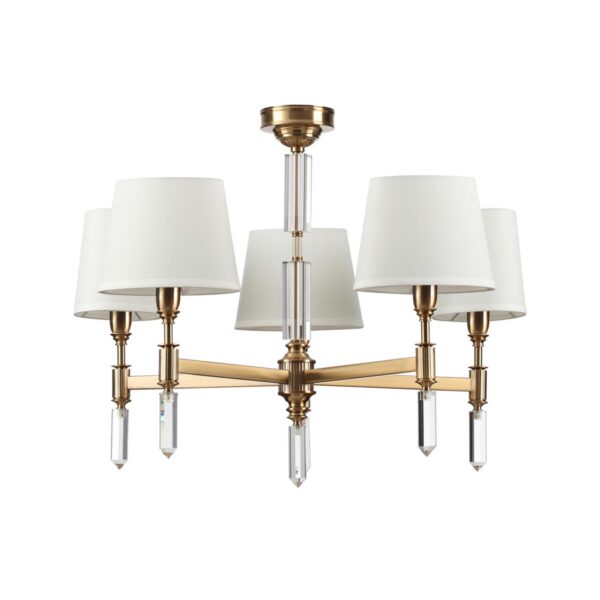 70beb63c2e23d88d2925ea9e57138890 4894/5 MODERN ODL_EX22 207 бронзовый/белый/ткань Люстра E14 5*40W LONDON