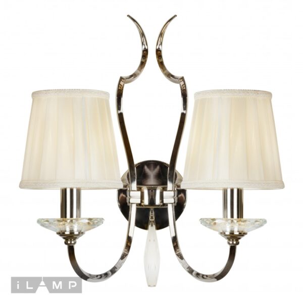 Настенный светильник iLamp Charm W2508-2 Никель+беж Настенный светильник iLamp Charm W2508-2 Никель+беж