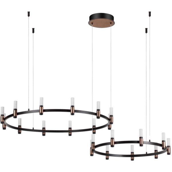 7de019a19b7f1ff81336549570d545e1 5009/98LA L-VISION ODL23 541 матовый черный/ ант.бронза/белый/металл/акрил Люстра LED 98W 4000K 3300Лм CANDEL