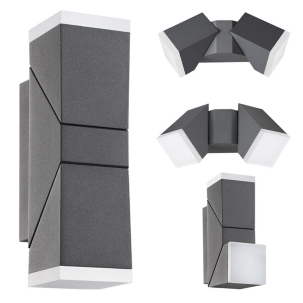 871260e2d3b9cb9c397c1efb0a7ea130 357829 STREET NT18 387 темно-серый Ландшафтный настенный светильник LED 3000К 12W 220-240V KAIMAS