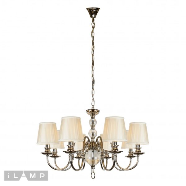 Подвесная люстра iLamp Armonia P2510-8 Никель+беж Подвесная люстра iLamp Armonia P2510-8 Никель+беж