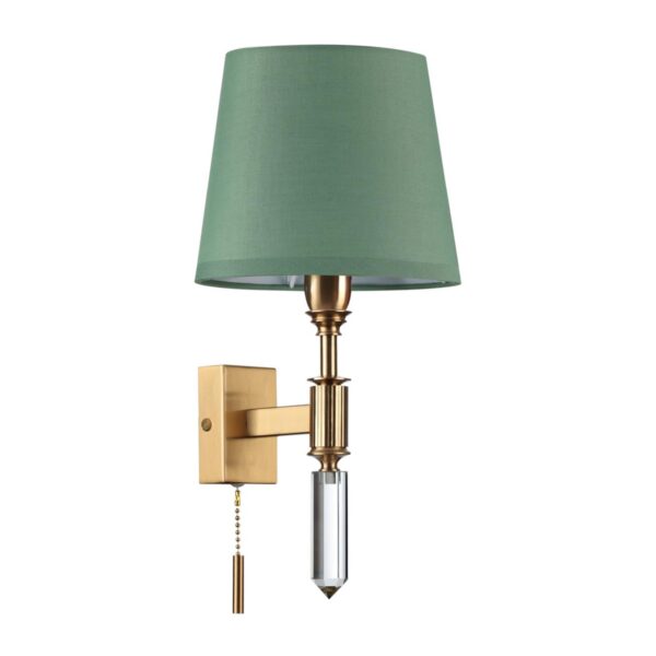8e045e15c3c3c620084d7688f9f00a34 4887/1W MODERN ODL_EX22 205 бронзовый/зеленый/абажур ткань Бра с выкл. E14 1*40W LONDON