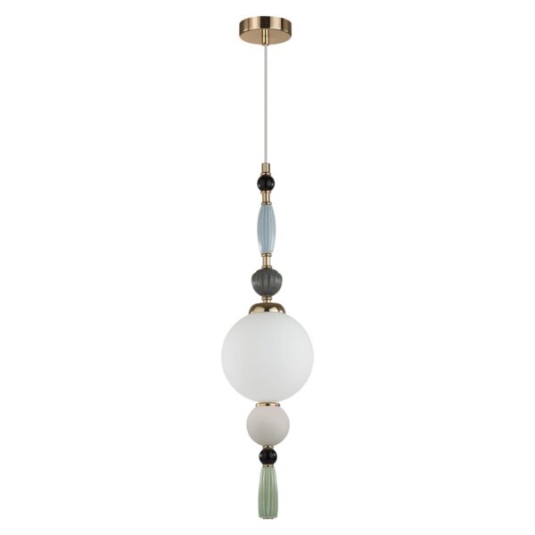 944a3f8589252c1f43111c41f9516f83 5405/1A MODERN ODL_EX24 179 золотой/голубой/зеленый/белый матов./металл/керамика/стекло Подвес E14 1*40W PALLE