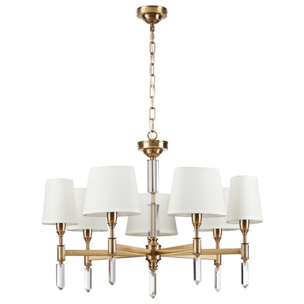 94c38cbee7a33417e55e9077bfa7a46f 4894/7 MODERN ODL_EX22 207 бронзовый/белый/ткань Люстра E14 7*40W LONDON