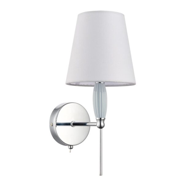 96bf05af78381ce923404d8c7db96b56 8279/1W CLASSI хром/серый, металл/керамика/текстиль Бра Е14 1*40W 220V KARMEN