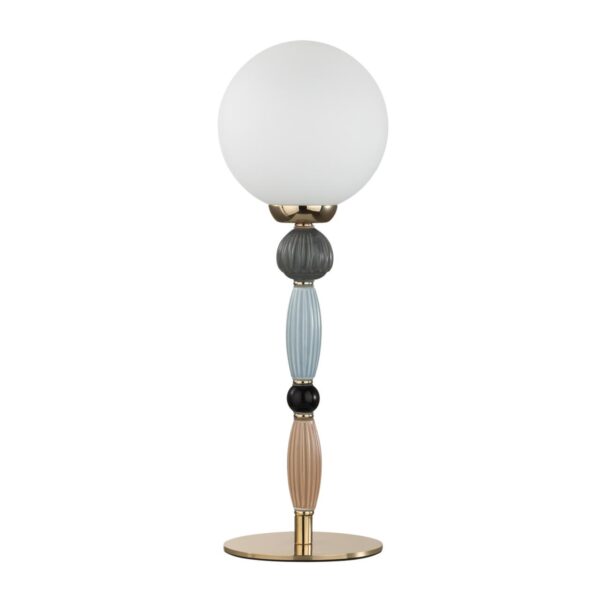 a0093f8ac37ee370c5f91e4336f9084c 5405/1T MODERN ODL_EX24 179 золотой/коричневый/голубой/белый матов./металл/керамика/стекло Настольная лампа E14 1*40W PALLE