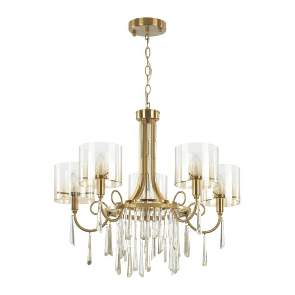 a3cc6b4b9a7ac1124e6cd0fe28b47d28 4886/5 HALL ODL_EX23 183 бронзовый/янтарн./металл/стекло Люстра E14 5*40W NICOLE