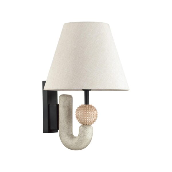 a523cf518f7d0d190aa8215c1e4f5d1e 5410/1W MODERN ODL_EX23 167 черный матов./бежевый металл/полирезин/ткань Бра E14 1*40W BAGEL