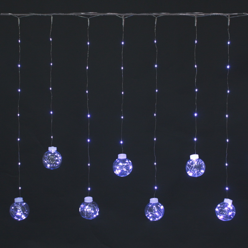 A-940 W бахрома светодиодная «Роса» 2,7х0,7м, 10 шариков D 50мм