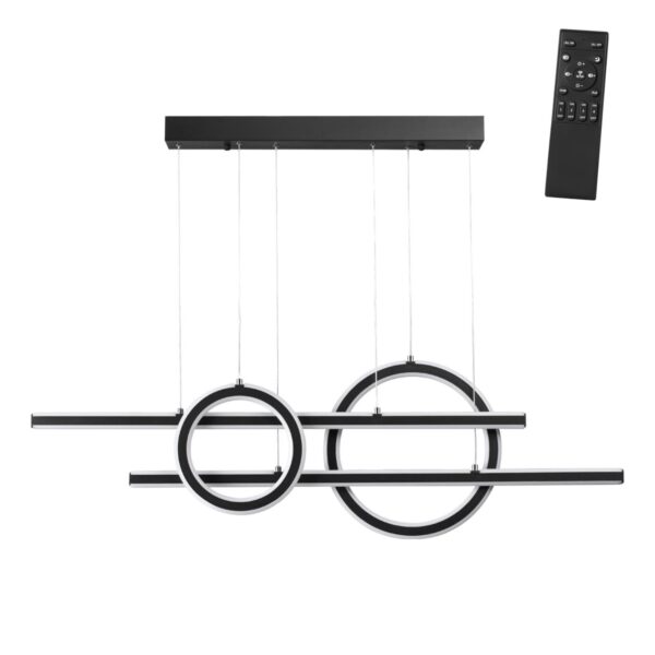 b14673fccbb78f02de4d8febd595118a 359183 OVER NT23 314 черный Светильник подвесной диммируемый, в комплекте пульт ДУ IP20 LED 4000К 116W 220V ONDO