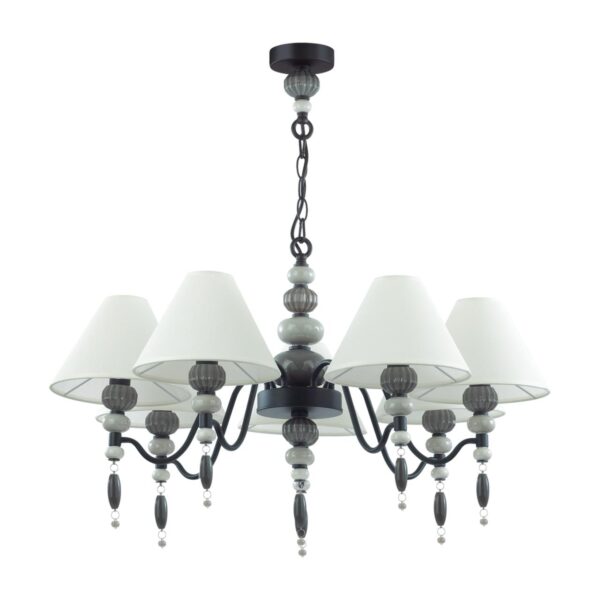 b183d2fa80b80f6090669dd70f699fe9 4896/7 MODERN ODL_EX23 161 черный матов./серый/молочный металл/керамика/ткань Люстра E14 7*40W SOCHI