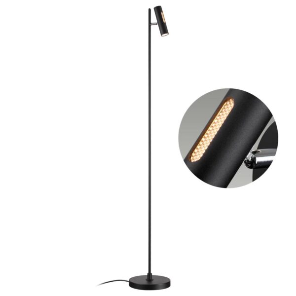 b1fa24b60f1974ac1a1a754857888884 6643/5FL HIGHTECH ODL24 303 черный/металл/акрил Напольный светильник (выкл. и диммер на корпусе) IP20 LED 6W 3000K 220V MALI