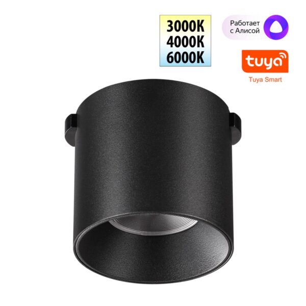 cca216ea4e5f4526efe05091b2cdd832 359472 SHINO NT24 104 черный Трековый смарт-светильник для низковольтного шинопровода с двумя режимами работы IP20 LED 6W 24V 3000-6000K EASY