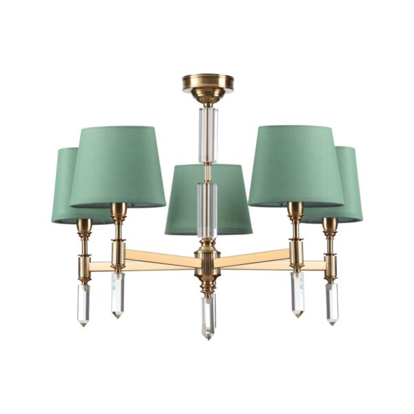d15cc926febb3a109a9821910f7286c3 4887/5 MODERN ODL_EX22 205 бронзовый/зеленый/абажур ткань Люстра E14 5*40W LONDON