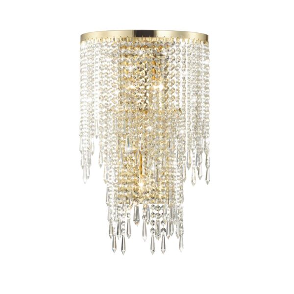 d2c139e1bb9b3610b03db76dc001a41e 5028/3W MODERN ODL23 643 золотой/прозрачный металл/хрусталь Бра E14 3*40W CHOKKA