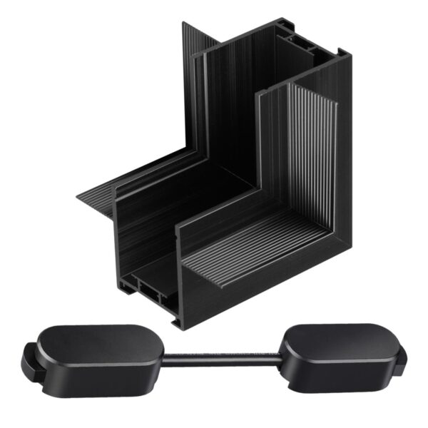 de8945767c64323f72112265533de0e4 135275 SHINO NT24 093 черный Соединитель «Г»(переход с потолка на стену) для шинопровода встраиваемого в ГКЛ IP20 24V EASY